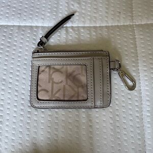Calvin Klein Taupe and Light Gray Card Holder